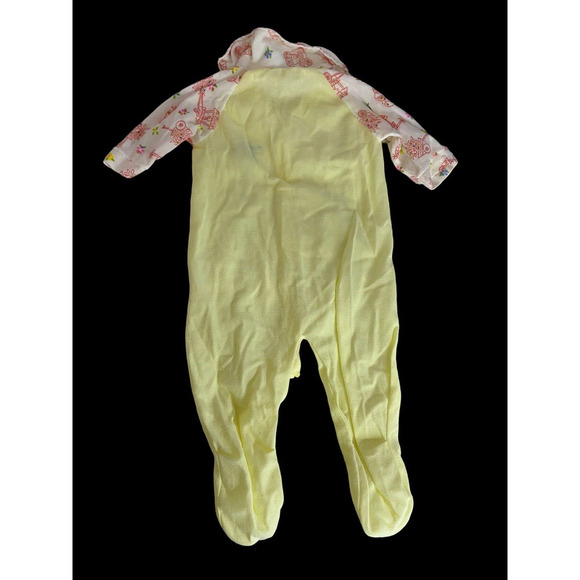 Vintage 1960s Baby Pajamas One Piece 12M Girls Soft Thin Embroidered Birds PJs - Picture 7 of 10